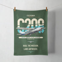 Thumbnail for Cessna 208 Caravan design on dark green towel