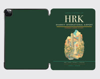 Thumbnail for Kharkiv International Airport (HRK) design on dark green ipad tablet case