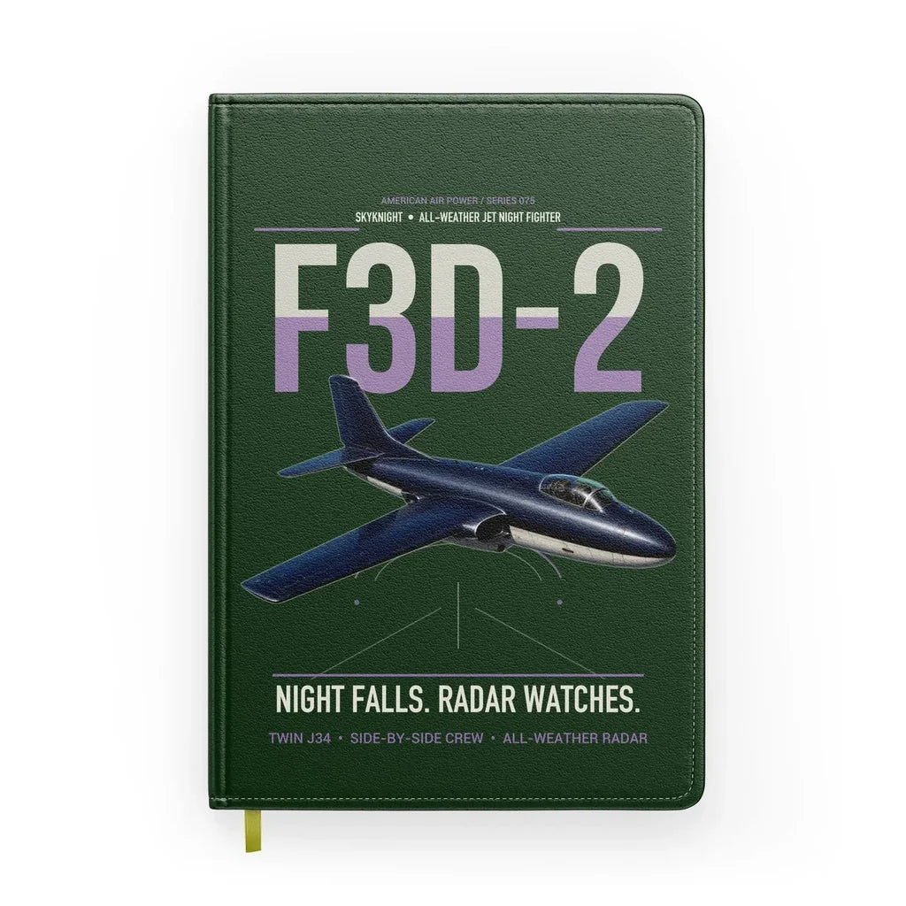 F3D-2 Skyknight design on dark green notebook