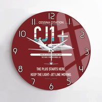 Thumbnail for Cessna Citation CJ1+ design on dark red no frame wall clock