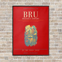 Thumbnail for Brussels Airport BRU - Canvas Framed - Red