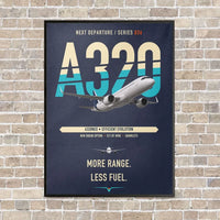 Thumbnail for Airbus A320neo vertical canvas print - framed - navy blue background