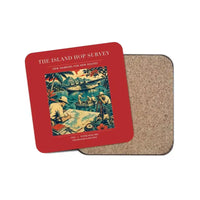 Thumbnail for The Island Hop Survey - Designed Coasters design on red 1-piece