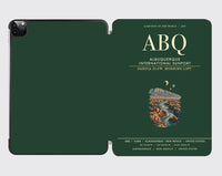 Thumbnail for Albuquerque International Sunport (ABQ) design on dark green ipad tablet case
