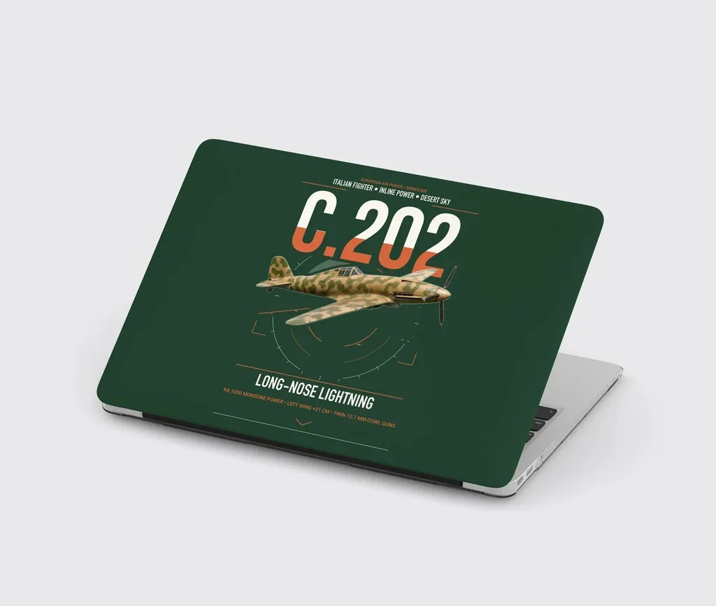 Macchi C.202 Folgore design on dark green MacBook case