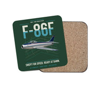 Thumbnail for F-86F Sabre design on dark green 1 piece coaster