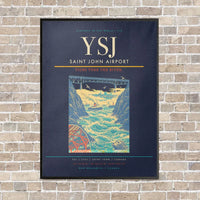 Thumbnail for Saint John Airport YSJ vertical canvas print - framed - navy blue background