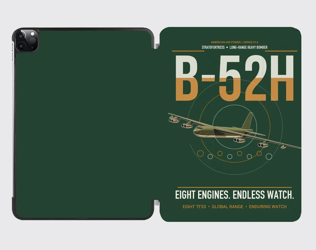 B-52H Stratofortress design on dark green ipad tablet case