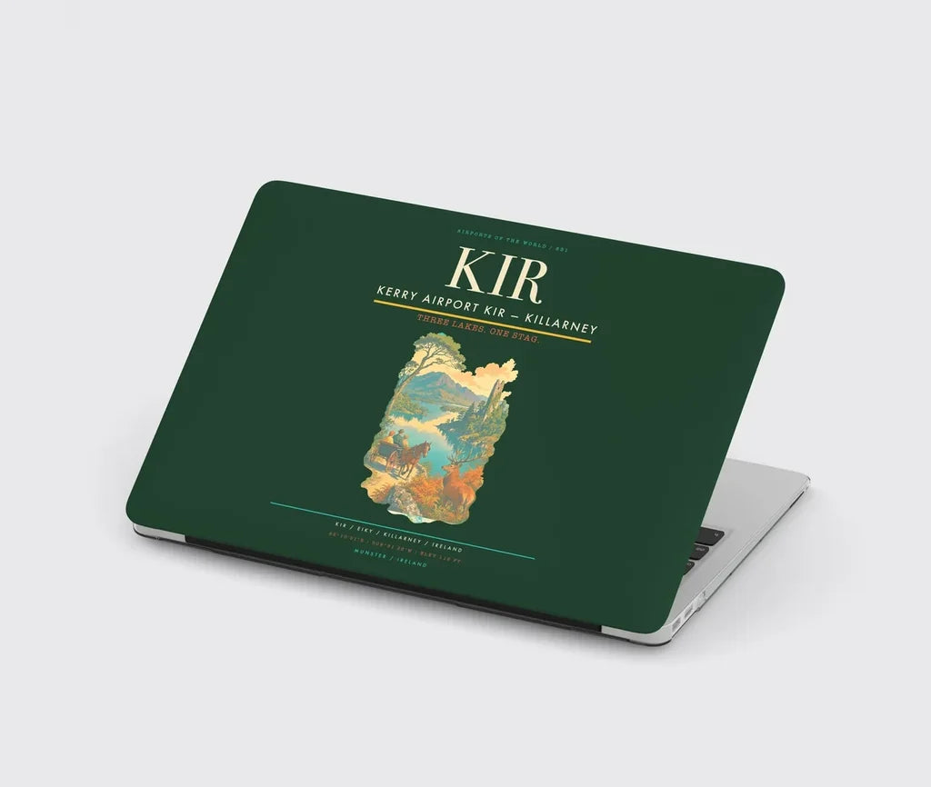 Kerry Airport (KIR) design on dark green MacBook case