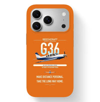 Thumbnail for Beechcraft Bonanza G36 design on orange magsafe iphone case, for iPhone 17 Pro