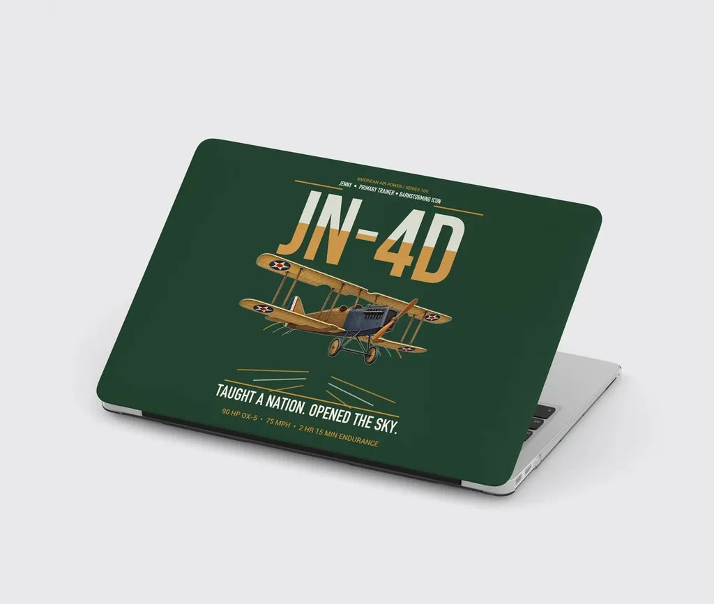 Curtiss JN-4D Jenny design on dark green MacBook case