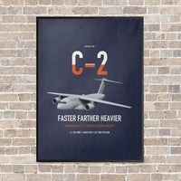 Thumbnail for Kawasaki C-2 vertical canvas print - framed - navy blue background
