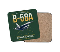 Thumbnail for B-58A Hustler design on dark green 1 piece coaster