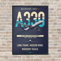 Thumbnail for Airbus A330-900neo vertical canvas print - framed - navy blue background