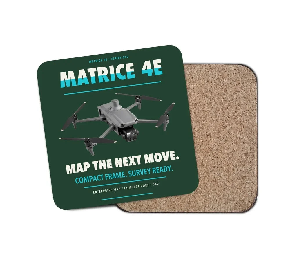 DJI Matrice 4E design on dark green 1 piece coaster