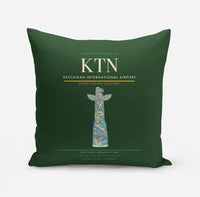 Thumbnail for Ketchikan International Airport (KTN) design on dark green pillow