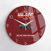 Thumbnail for Sikorsky HH-60G Pave Hawk design on dark red no frame wall clock