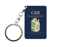 Thumbnail for Green Bay–Austin Straubel International Airport (GRB) design on navy blue key chain