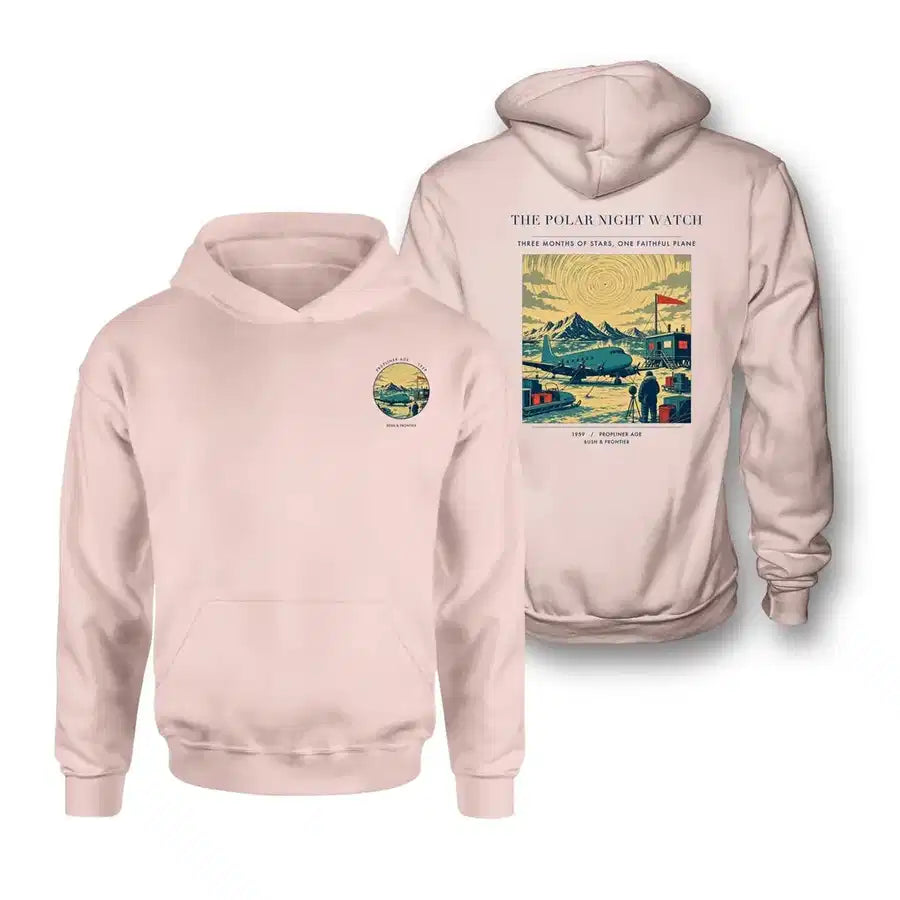 VINTAGE G4357 - The Polar Night Watch - Double-Side Hoodie design on pink double side