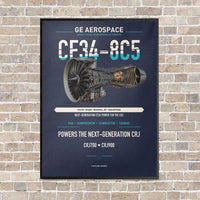 Thumbnail for CF34-8C5 vertical canvas print - framed - navy blue background