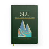 Thumbnail for George F. L. Charles Airport (SLU) design on dark green notebook