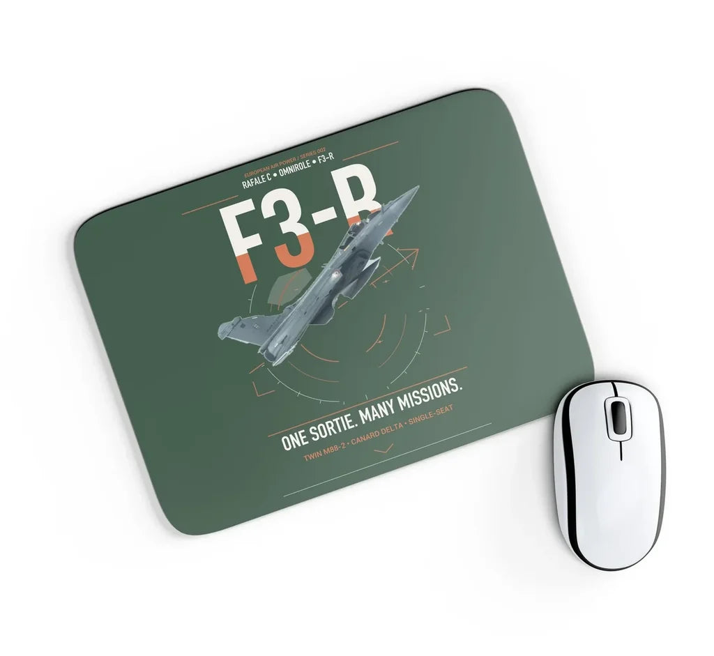 Dassault Rafale C — F3-R standard design on dark green rectangle mouse pad