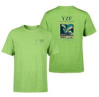 Thumbnail for Yellowknife Airport (YZF) design printed on light green double-side t-shirt