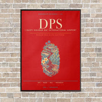 Thumbnail for I Gusti Ngurah Rai International Airport Bali DPS - Canvas Framed - Red
