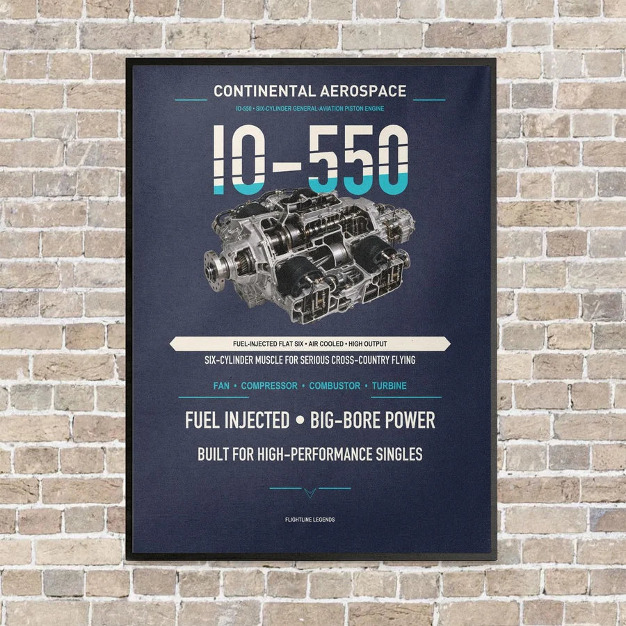 IO-550 vertical canvas print - framed - navy blue background