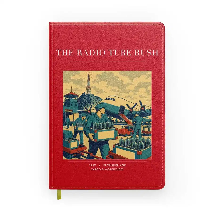 VINTAGE G4414 - The Radio Tube Rush - Designed Notebooks design on red