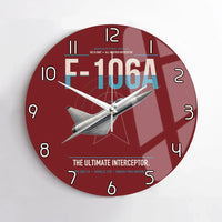 Thumbnail for F-106A Delta Dart design on dark red no frame wall clock