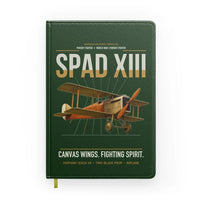 Thumbnail for SPAD XIII design on dark green notebook
