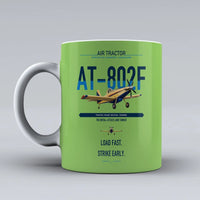 Thumbnail for Air Tractor AT-802F design on light green ceramic mug, double-side print