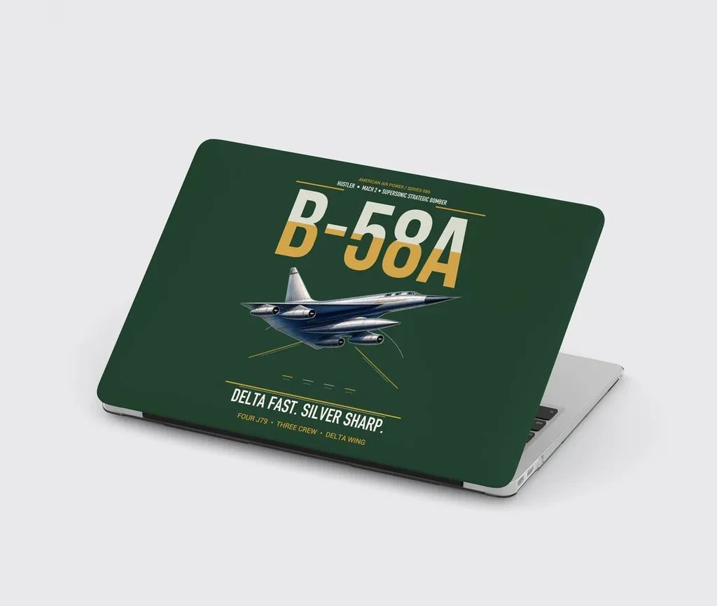 B-58A Hustler design on dark green MacBook case