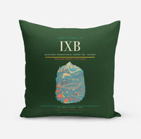 Thumbnail for Bagdogra International Airport (IXB) design on dark green pillow
