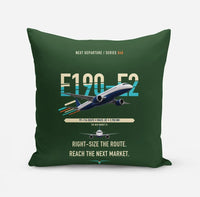 Thumbnail for Embraer E190-E2 design on dark green pillow