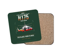 Thumbnail for Airbus H175 design on dark green 1 piece coaster