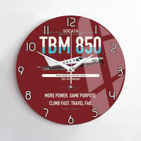 Thumbnail for Socata TBM 850 design on dark red no frame wall clock