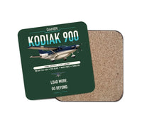 Thumbnail for Daher Kodiak 900 design on dark green 1 piece coaster