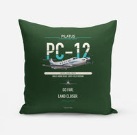Thumbnail for Pilatus PC-12 PRO design on dark green pillow