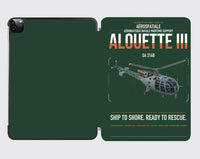 Thumbnail for Aérospatiale SA 316B Alouette III design on dark green ipad tablet case