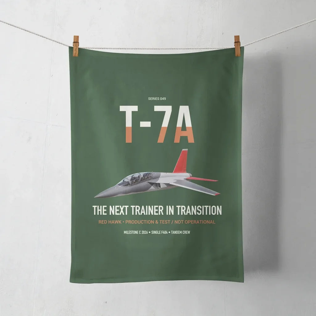 T-7A Red Hawk design on dark green towel