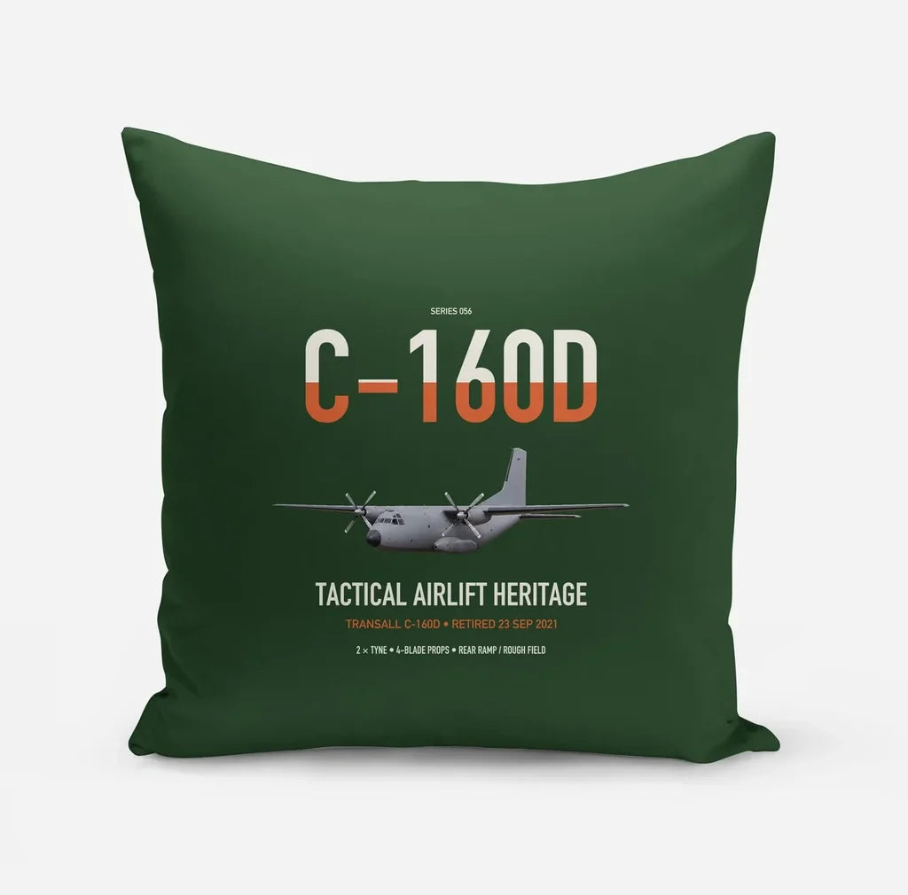Transall C-160D design on dark green pillow