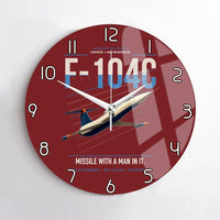 Thumbnail for F-104C Starfighter design on dark red no frame wall clock