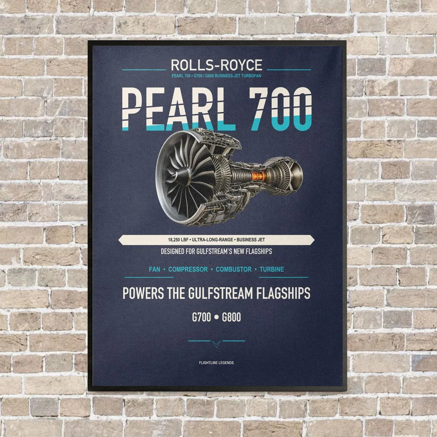 PEARL 700 vertical canvas print - framed - navy blue background