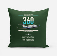 Thumbnail for Beechcraft King Air 360 design on dark green pillow