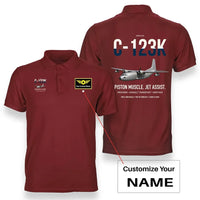 Thumbnail for C-123K Provider design on red+name double-side polo t-shirt, double-side print