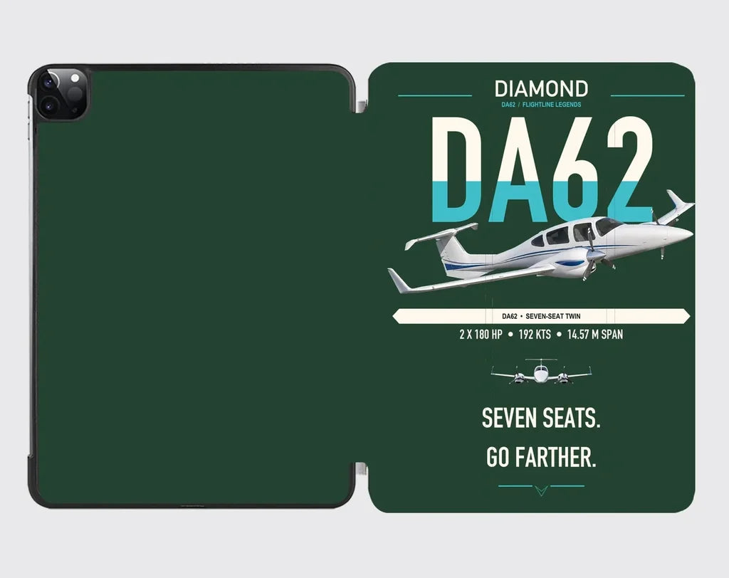 Diamond DA62 design on dark green ipad tablet case