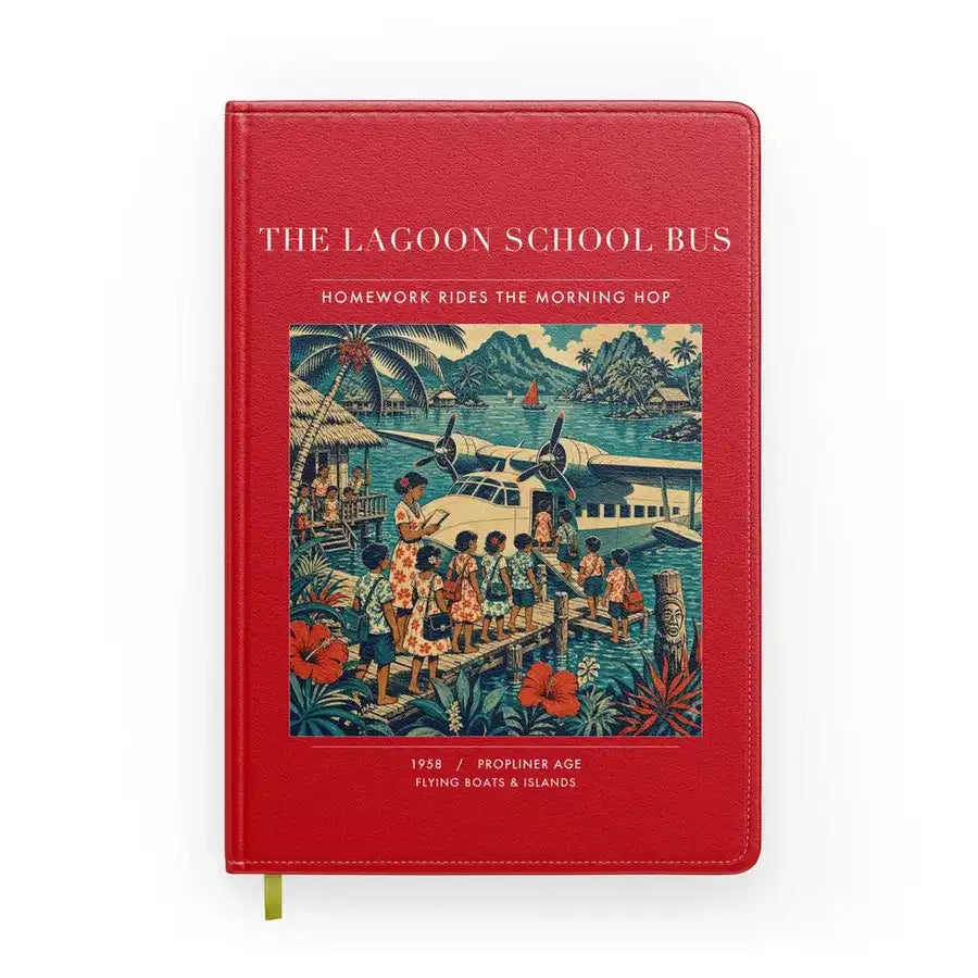 VINTAGE G4270 - The Lagoon School Bus - Designed Notebooks design on red