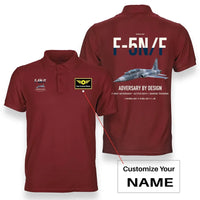 Thumbnail for F-5N F Adversary design on red+name double-side polo t-shirt, double-side print
